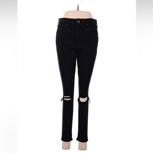 Topshop Women’s Distressed Black Skinny Jeans